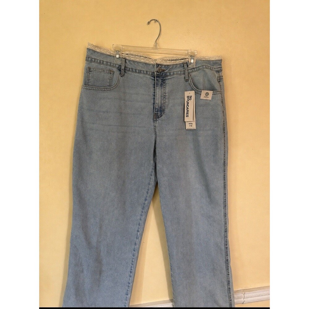 No Boundaries Lace Waist Baggy Wide Leg Jeans Size 18 ( NWT)